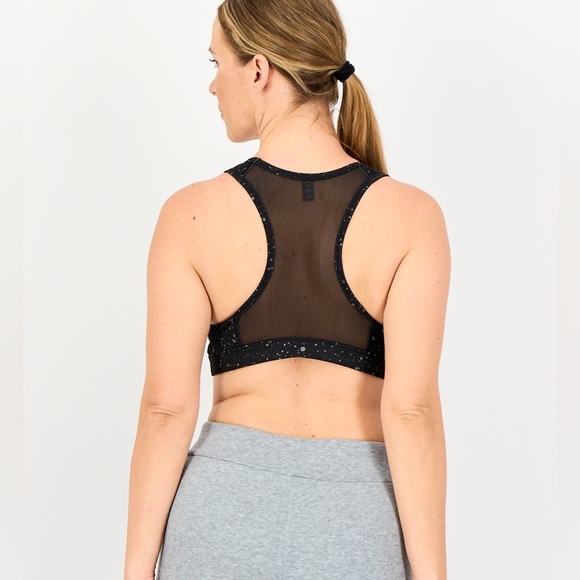 Puma 4Keeps Black Galaxy Print Sports Bra With Mesh Back Size Large - Picture 3 of 10